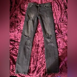 BoohooMAN Black Ripped Jeans Men 32